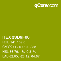 Color code: HEX #8D9F00 | qconv.com