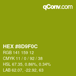Color code: HEX #8D9F0C | qconv.com