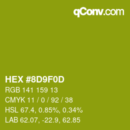 Color code: HEX #8D9F0D | qconv.com