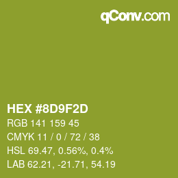 颜色代码: HEX #8D9F2D | qconv.com