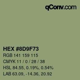 Color code: HEX #8D9F73 | qconv.com