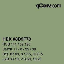 Color code: HEX #8D9F78 | qconv.com