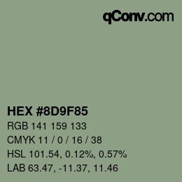 Color code: HEX #8D9F85 | qconv.com