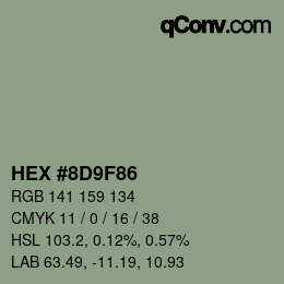 Color code: HEX #8D9F86 | qconv.com