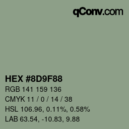 Color code: HEX #8D9F88 | qconv.com