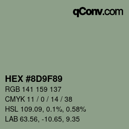 Color code: HEX #8D9F89 | qconv.com