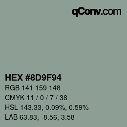 Color code: HEX #8D9F94 | qconv.com