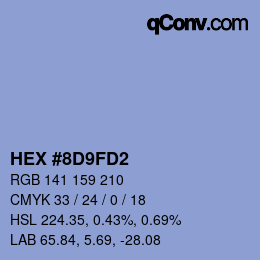 Color code: HEX #8D9FD2 | qconv.com