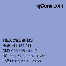 颜色代码: HEX #8D9FD3 | qconv.com