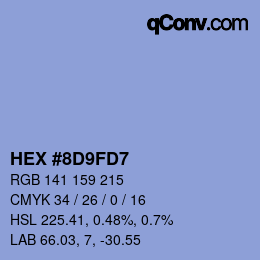 Color code: HEX #8D9FD7 | qconv.com