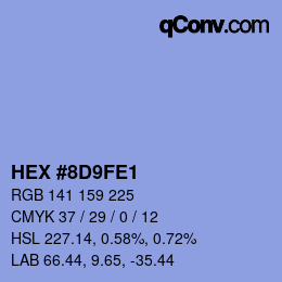 Color code: HEX #8D9FE1 | qconv.com