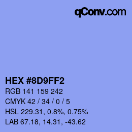 Color code: HEX #8D9FF2 | qconv.com