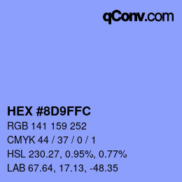 カラーコード: HEX #8D9FFC | qconv.com