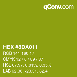Color code: HEX #8DA011 | qconv.com