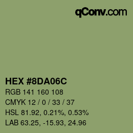 Color code: HEX #8DA06C | qconv.com