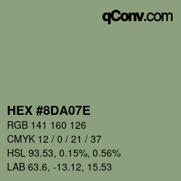 颜色代码: HEX #8DA07E | qconv.com