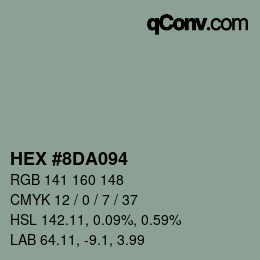 Farbcode: HEX #8DA094 | qconv.com