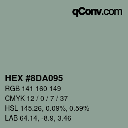 Color code: HEX #8DA095 | qconv.com