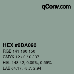 Color code: HEX #8DA096 | qconv.com