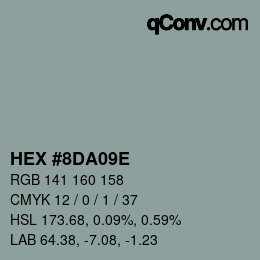 Código de color: HEX #8DA09E | qconv.com