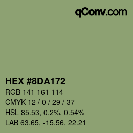 カラーコード: HEX #8DA172 | qconv.com