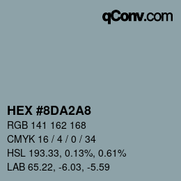 カラーコード: HEX #8DA2A8 | qconv.com