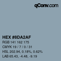 Color code: HEX #8DA2AF | qconv.com