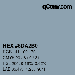 Color code: HEX #8DA2B0 | qconv.com