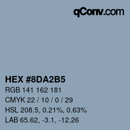 Color code: HEX #8DA2B5 | qconv.com