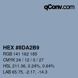 颜色代码: HEX #8DA2B9 | qconv.com