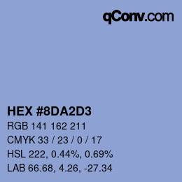 Color code: HEX #8DA2D3 | qconv.com