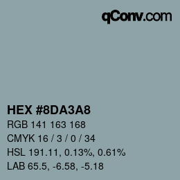 Color code: HEX #8DA3A8 | qconv.com