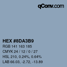 Color code: HEX #8DA3B9 | qconv.com