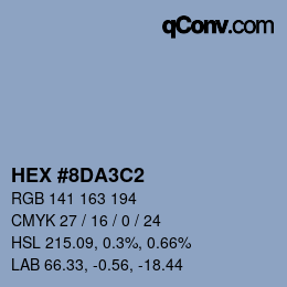 Color code: HEX #8DA3C2 | qconv.com