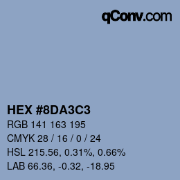 Color code: HEX #8DA3C3 | qconv.com