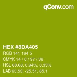 颜色代码: HEX #8DA405 | qconv.com