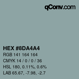 Farbcode: HEX #8DA4A4 | qconv.com