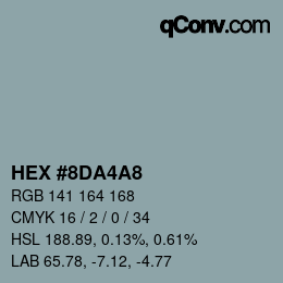 Color code: HEX #8DA4A8 | qconv.com