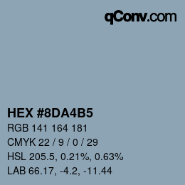 颜色代码: HEX #8DA4B5 | qconv.com