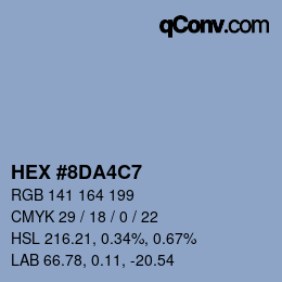 Color code: HEX #8DA4C7 | qconv.com
