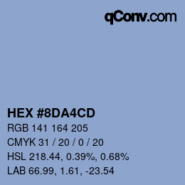 カラーコード: HEX #8DA4CD | qconv.com