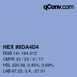 カラーコード: HEX #8DA4D4 | qconv.com