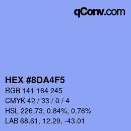 Color code: HEX #8DA4F5 | qconv.com