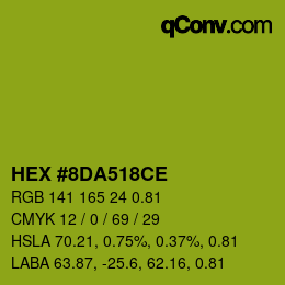 Código de color: HEX #8DA518CE | qconv.com