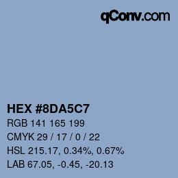 Color code: HEX #8DA5C7 | qconv.com