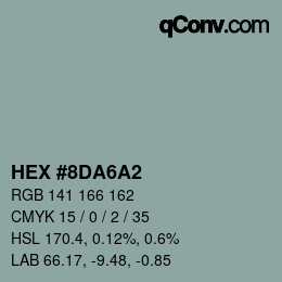 Color code: HEX #8DA6A2 | qconv.com