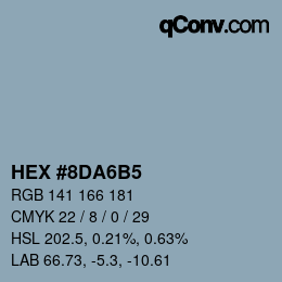 カラーコード: HEX #8DA6B5 | qconv.com