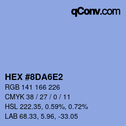 颜色代码: HEX #8DA6E2 | qconv.com
