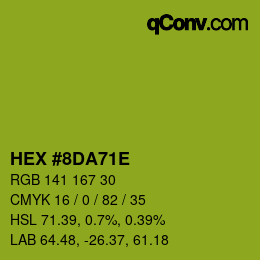 Color code: HEX #8DA71E | qconv.com