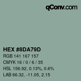 Color code: HEX #8DA79D | qconv.com